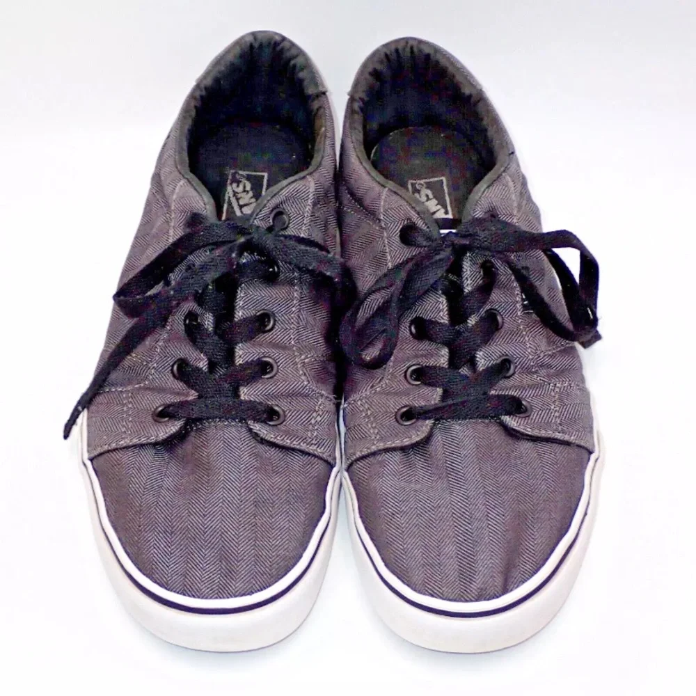 Vans Off The Wall Skate Shoes Authentic Herringbone Lace Up Casual Gray Size 12